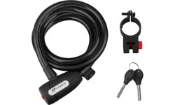 Gloves & Helmets & Accessories : Bicycle Lock FORCE Lux, with Holder, 180/12mm, Black