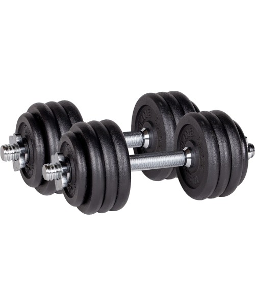 Adjustable Dumbbells inSPORTline: Single-Handed Plate-Loaded Dumbbell Set inSPORTline Castblack 2 x 20 kg