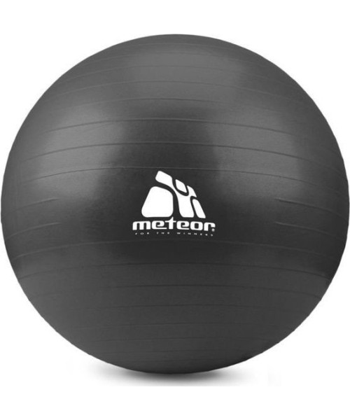 Gymnastics Balls 75cm Meteor: Fitneso kamuolys 75 cm su pompa juodas