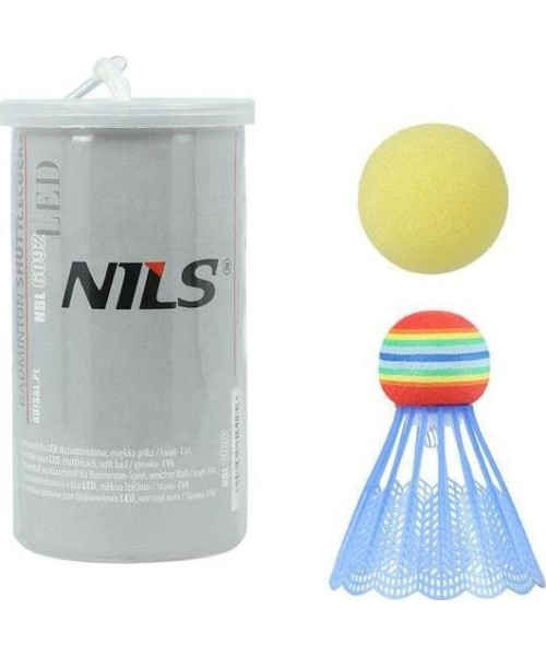 Badminton Shuttlecocks Nils: Nailoninis badmintono plunksniukas Nils NBL6092, 1 vnt., su kamuoliuku