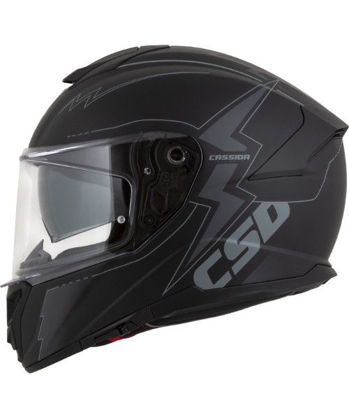 Full Face Helmets Cassida: Motorcycle Helmet Cassida Integral GT 2.1 Flash Matte Black/Dark Gray
