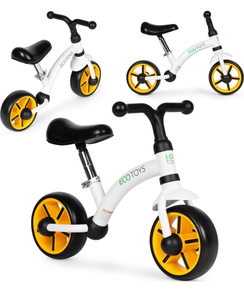 Children's Scooters Eco Toys: Vaikiškas krosinis dviratis su EVA ratukais, reguliuojamu balneliu, juodas ECOTOYS