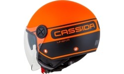Motorolerių šalmai Cassida: Motociklininko šalmas Cassida Handy Plus Linear Pearl Matte Orange/Black