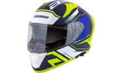Full Face Helmets Cassida: Motociklininko šalmas Cassida Aero Drome Blue/Fluo Yellow/Light Blue/White Blue/White