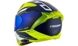 Full Face Helmets Cassida: Motociklininko šalmas Cassida Aero Drome Blue/Fluo Yellow/Light Blue/White Blue/White