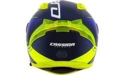 Full Face Helmets Cassida: Motociklininko šalmas Cassida Aero Drome Blue/Fluo Yellow/Light Blue/White Blue/White
