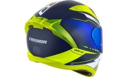 Full Face Helmets Cassida: Motociklininko šalmas Cassida Aero Drome Blue/Fluo Yellow/Light Blue/White Blue/White