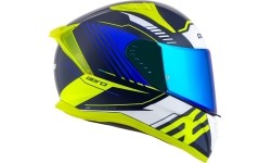 Full Face Helmets Cassida: Motociklininko šalmas Cassida Aero Drome Blue/Fluo Yellow/Light Blue/White Blue/White