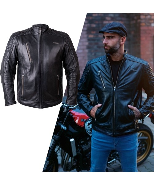 W-TEC: Leather Motorcycle Jacket W-TEC Elcabron