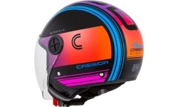 Scooter Helmets Cassida: Motociklininko šalmas Cassida Handy Metropolis Black/Teal/Gradient