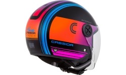 Scooter Helmets Cassida: Motociklininko šalmas Cassida Handy Metropolis Black/Teal/Gradient