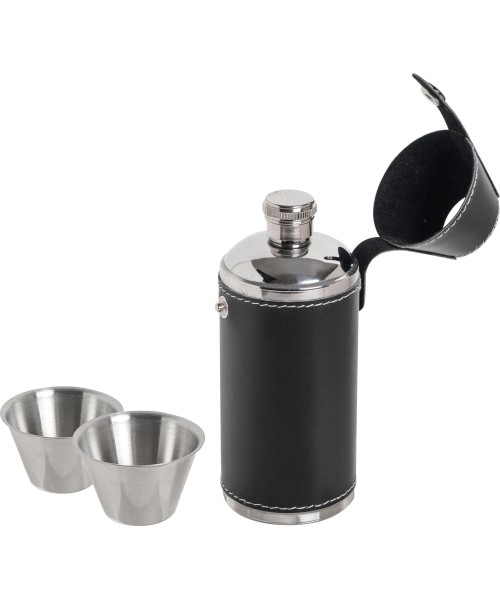 Canteens and Mugs BasicNature: BasicNature Hunting flask with 2 cups