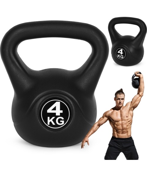 Aerobikos viniliniai ir neopreniniai hanteliai ModernHOME: Kettlebell kettle 4kg pratybų hantelis kamuolys fitneso svoris Mod...