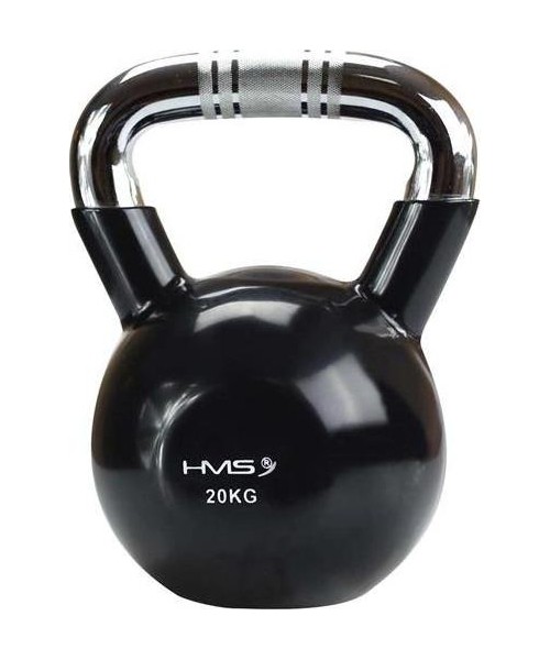 Metalinės giros dengtos guma HMS: KTC KETTLEBELL SU CHROMUOTA RANKENA HMS