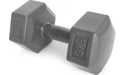 Dumbbells for Aerobics ModernHOME: Šešiakampių hantelių rinkinys 2x5 kg treniruočių svoriai fitneso svarmenys pilki ModernHome