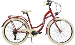 Dviračiai jaunimui ir suaugusiems : Dviratis AZIMUT Vintage TX-7 26" 2023 burgund-cream shiny