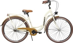 Dviračiai jaunimui ir suaugusiems : Dviratis AZIMUT Vintage 28" 3-speed 2023 cream-brown semi-matt