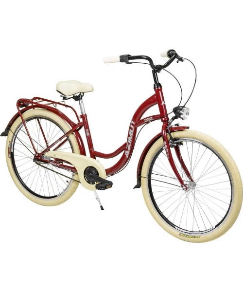 City Bikes : Dviratis AZIMUT Vintage 26" 3-speed 2023 burgund-cream shiny