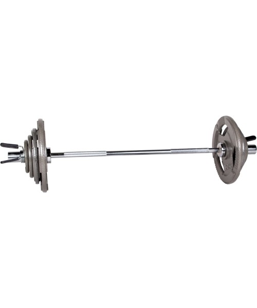 Hantelių rinkiniai inSPORTline: Olympic Plate-Loaded Barbell Set inSPORTline Hamerton 120 cm/50 mm 45 kg