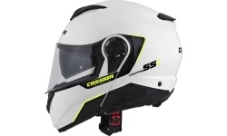 Moduliniai šalmai Cassida: Motorcycle Helmet Cassida Compress 2.0 Refraction White/Black/Fluo Yellow P/J
