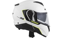 Moduliniai šalmai Cassida: Motorcycle Helmet Cassida Compress 2.0 Refraction White/Black/Fluo Yellow P/J