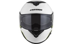 Moduliniai šalmai Cassida: Motorcycle Helmet Cassida Compress 2.0 Refraction White/Black/Fluo Yellow P/J