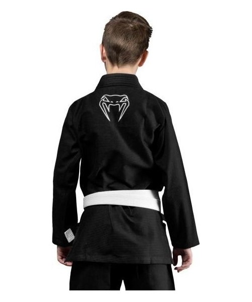 Jiu Jitsu Kimono Venum: Venum Contender Kids BJJ Gi (Free white belt included) - Black