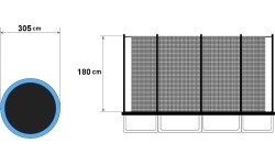 Batutų apsauginiai tinklai ModernHOME: Vidinis batuto tinklas ModernHome, 305 cm