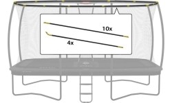Trampoline Spare Parts BERG: Ultim Safety Net DLX XL - Set Tent Tubes 410