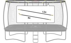 Trampoline Spare Parts BERG: Ultim Safety Net DLX XL - Set Tent Tubes 500