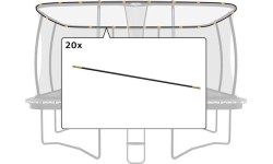 Batutų dalys ir aksesuarai BERG: Ultim Safety Net DLX XL - Set Tent Tubes 5x5