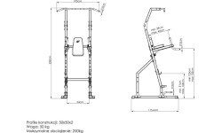 Prisitraukimų skersiniai Marbo Sport: MS-U110 2.0 stacionarus prisitraukimo baras - Marbo Sport