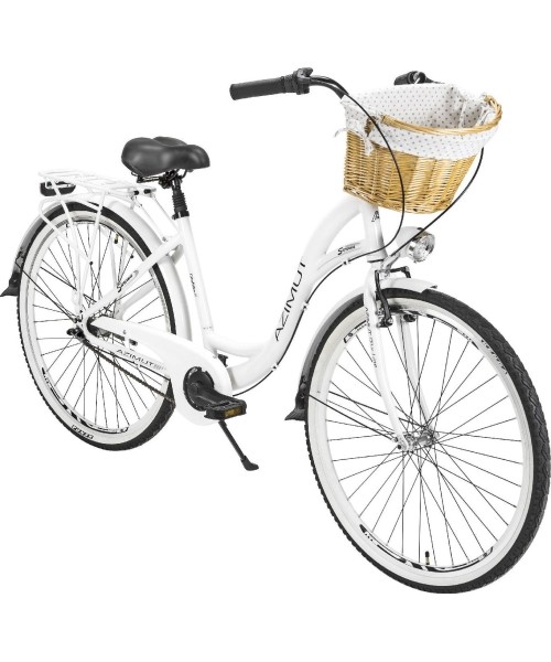 Dviračiai jaunimui ir suaugusiems : Dviratis AZIMUT Sarema ALU 28" 3-speed 2023 white matt