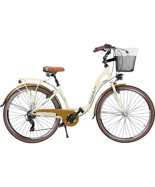 Dviračiai jaunimui ir suaugusiems : Dviratis AZIMUT Sarema 28" ALU TX-7 2023 cream semi-matt