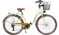 Dviračiai jaunimui ir suaugusiems : Dviratis AZIMUT Sarema 28" ALU TX-7 2023 cream semi-matt