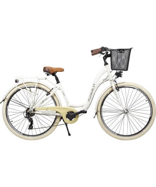 Dviračiai jaunimui ir suaugusiems : Dviratis AZIMUT Sarema 28" ALU TX-7 2023 light cream shiny