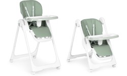 Outdoor Toys Eco Toys: Reguliuojamo aukščio maitinimo kėdė su eko odos dirželiais, dvigubas padėklas