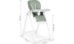 Outdoor Toys Eco Toys: Reguliuojamo aukščio maitinimo kėdė su eko odos dirželiais, dvigubas padėklas