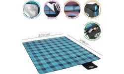 Camping Accessories Nils Camp: Pikniko kilimėlis Nils Camp NC8002 mėlynas, 250x200cm, PE, aliuminis