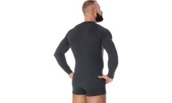 Marškiniai ilgomis rankovėmis Brubeck: Brubeck Termo Marškinėliai Vyrams Active Wool Black