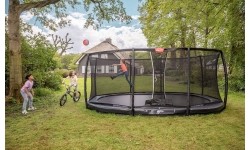 Įleidžiami batutai BERG: BERG SPORTS Ultim Champion FlatGround 500 Grey + AeroWall