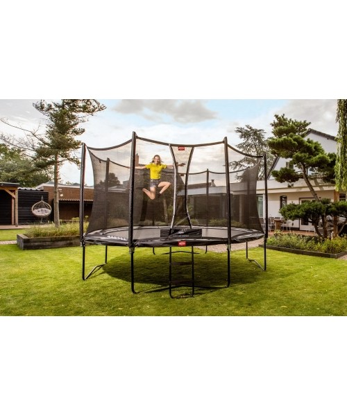 Pastatomi batutai BERG: Batutas su tinklu BERG Favorit Regular 430, pilkas, su saugos tinklu Comfort