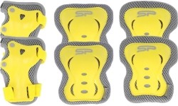 Cycling Protectors Spokey: Geltonų vaikiškų/jaunimo apsaugų rinkinys (keliams, riešams ir alkūnėms) Spokey SHIELD
