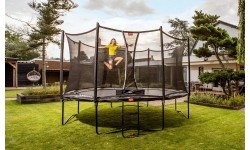 On-ground trampolines BERG: Batutas BERG Favorit Regular - 380cm, juodas, su apsauginiu tinklu Comfort