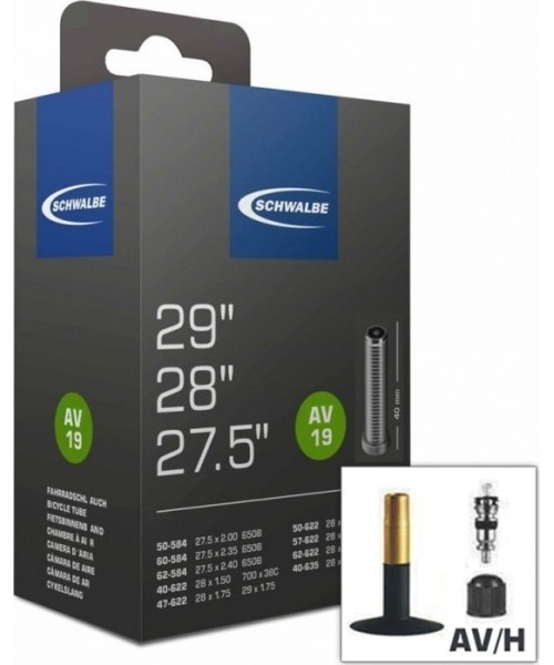 Gloves & Helmets & Accessories : Bicycle Tube Schwalbe AV19, 27.5x2.00 / 29x2.40 (50/60-584 40/62-622/635), AV 40mm, In Box