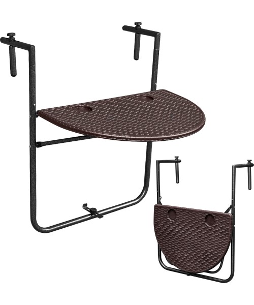 Tables ModernHOME: Balcony table folding hanging railing brown