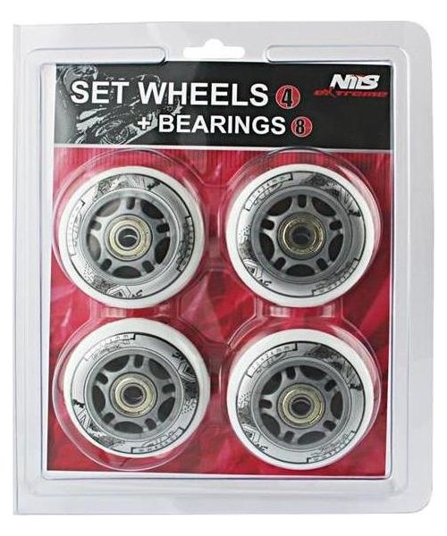 Spare Wheels for Skates Nils Extreme: In-Line Skates Wheels Set Nils Extreme, White