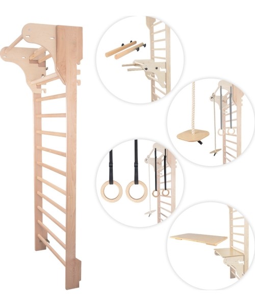 Wall Bars inSPORTline: Sieniniai strypai su priedais inSPORTline Dremar 200 x 80 cm
