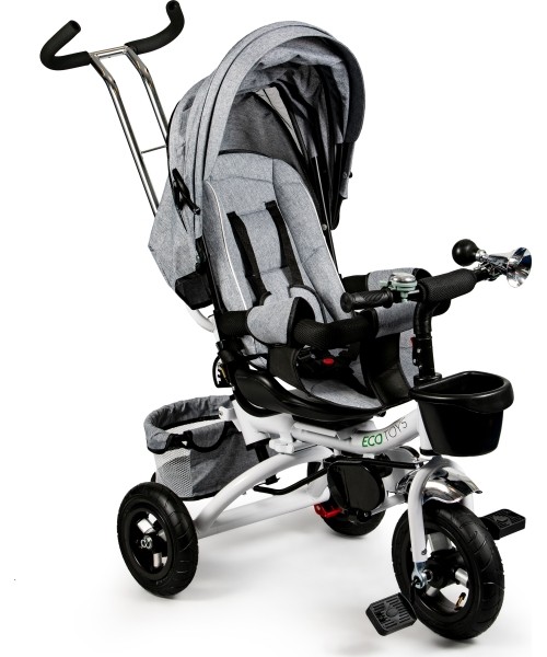 Children's Scooters Eco Toys: 360° pilkasis "Delux" pasukamas triratukas su stogeliu ECOTOYS