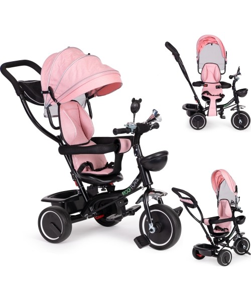 Children's Scooters Eco Toys: Triratukas su pasukama sėdyne vežimėlis ECOTOYS
